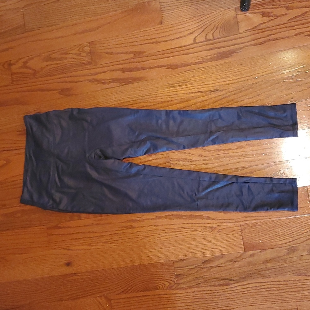All Worthy blue faux leather leggings